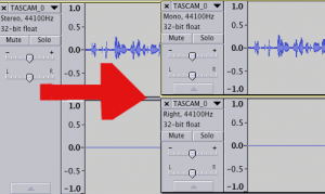 Nach dem splitten in Audacity