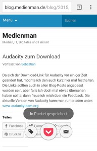 ... und schon ist es gespeichert