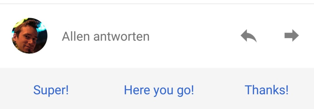 Die schnellen Antwortvorgaben der Google Inbox