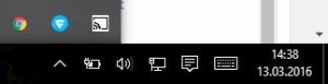 Audio-Cast in der Task-Leiste
