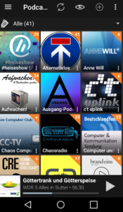 Podcast Addict - die Feedübersicht
