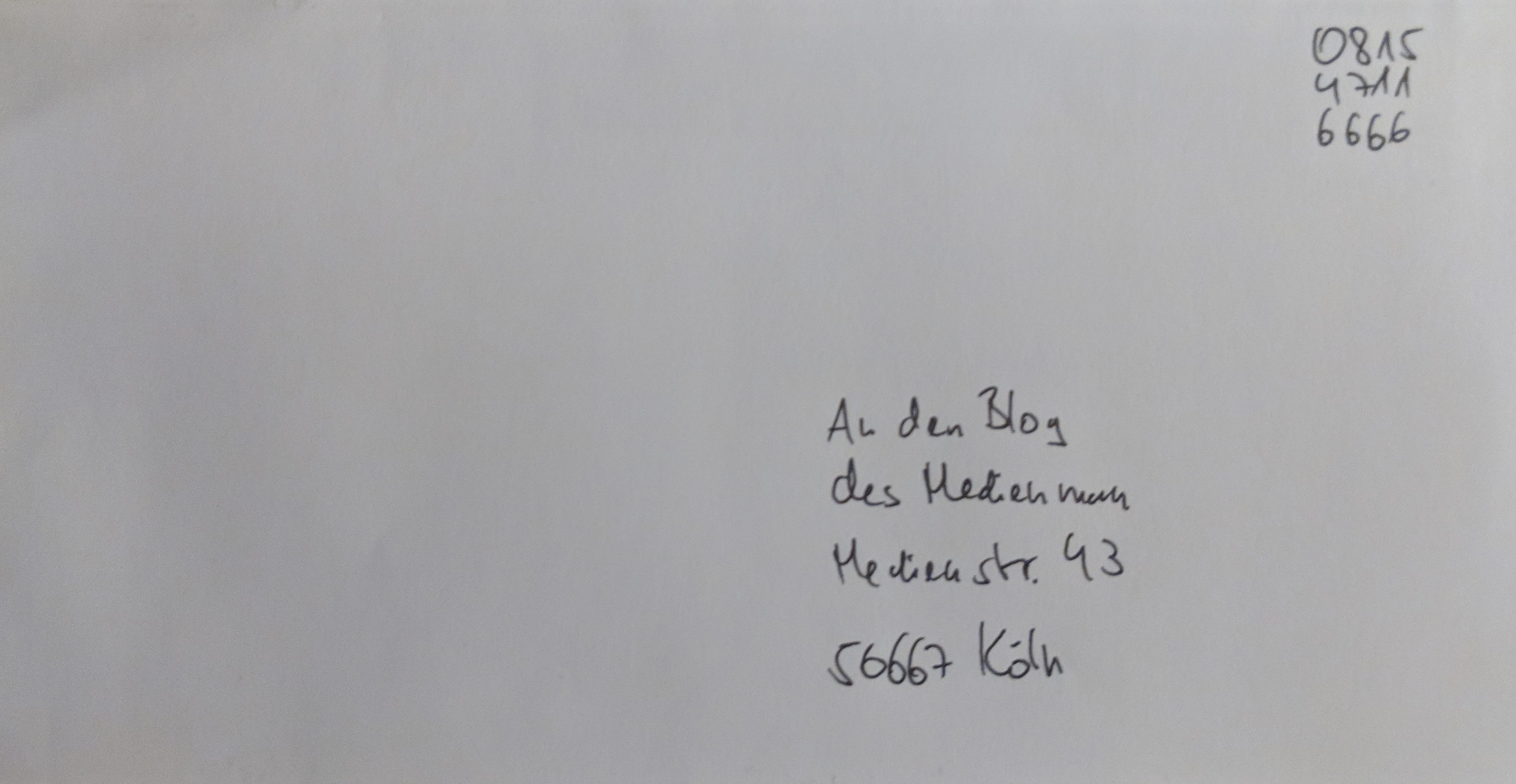 Fake-Brief mit Handyporto-Fake